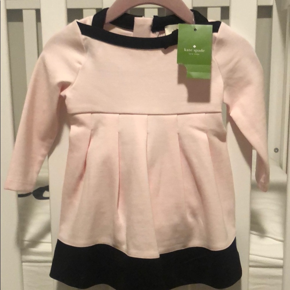 Kate spade pink and black baby girls dress